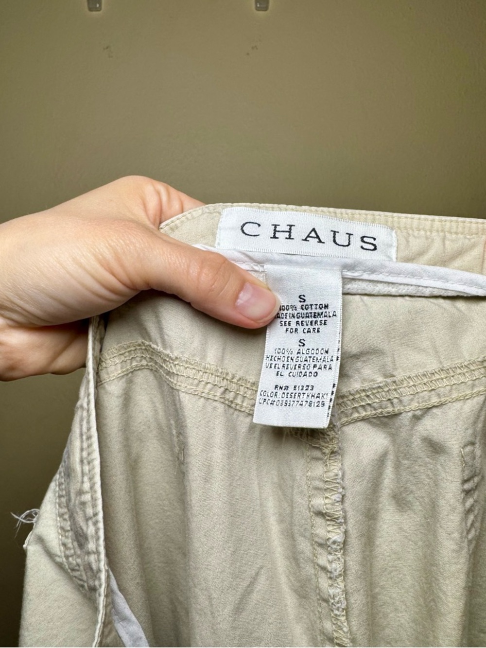 Chaus Light Beige Cotton Skirt